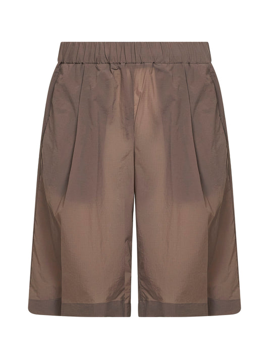 Bermuda in nylon ripstop stretch tortora<BR/>