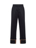 Pantaloni con risvolto in gabardina di cotone blu