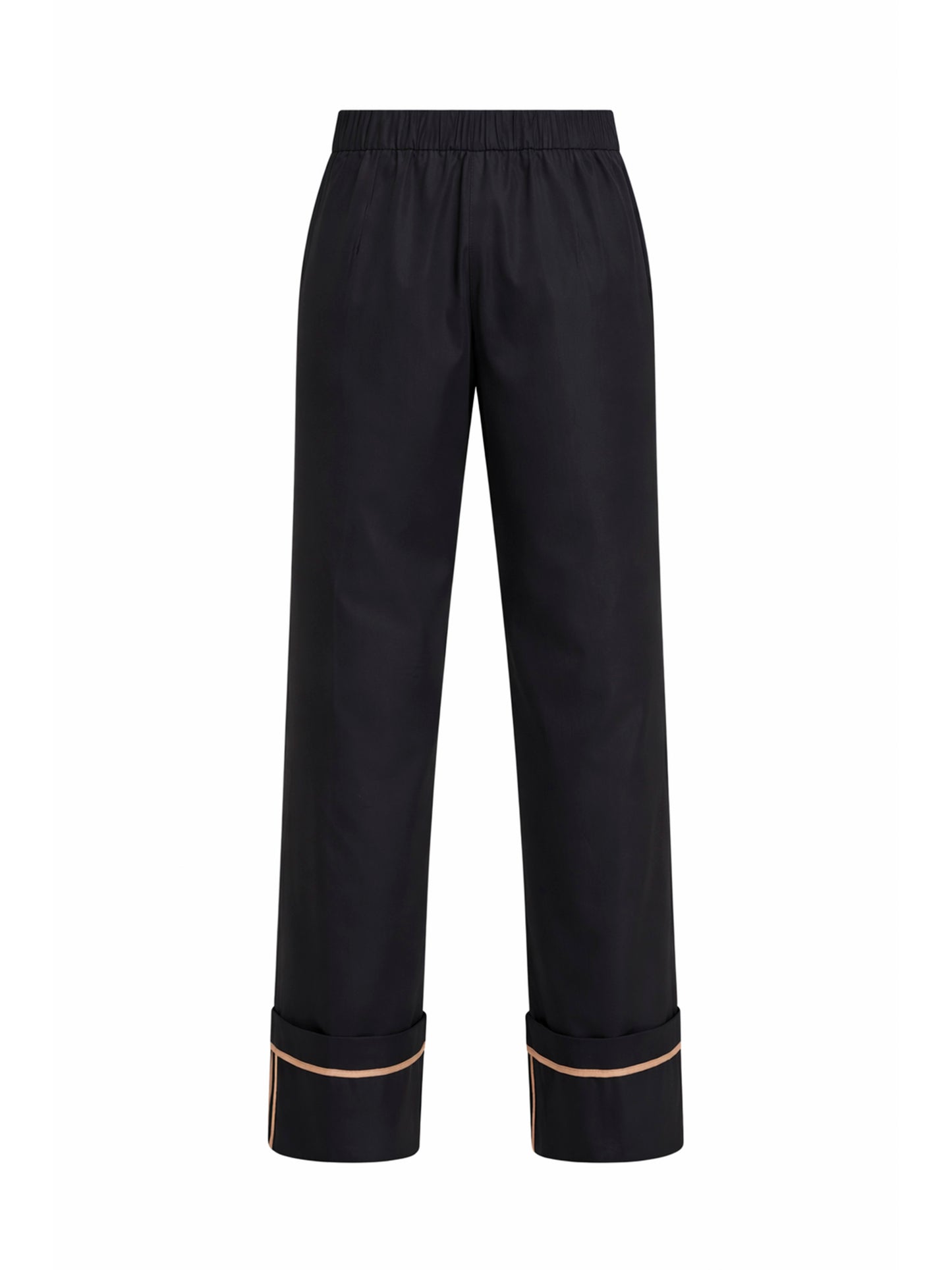 Pantaloni con risvolto in gabardina di cotone blu