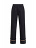 Pantaloni con risvolto in gabardina di cotone blu