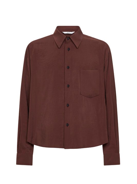 Camicia oversize Arpinova in misto modal marrone