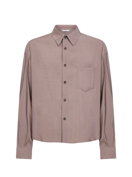 Camicia oversize Arpinova in misto modal beige