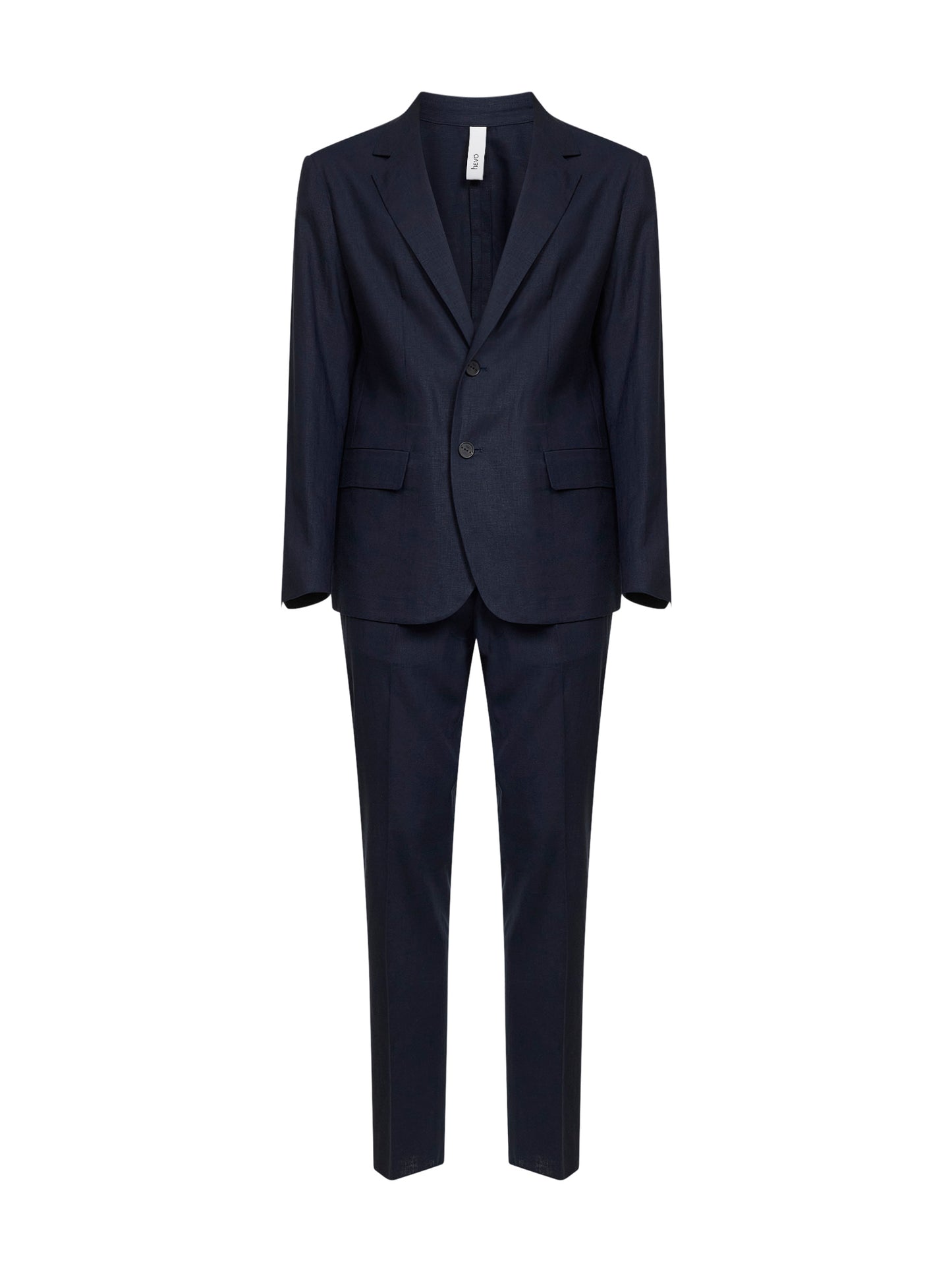 Abito monopetto Galatina in lino e viscosa blu navy