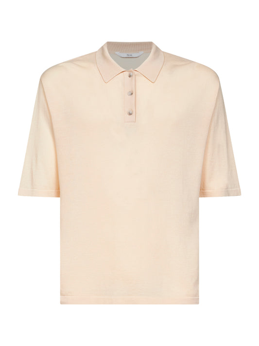Peach cotton knit Marpiccolo polo shirt
