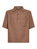 Polo Montursi in lino e viscosa fango