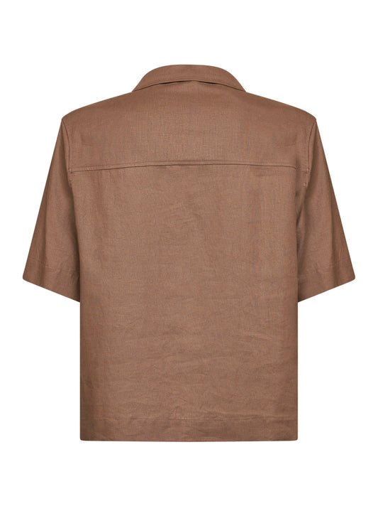 Polo Montursi in lino e viscosa fango