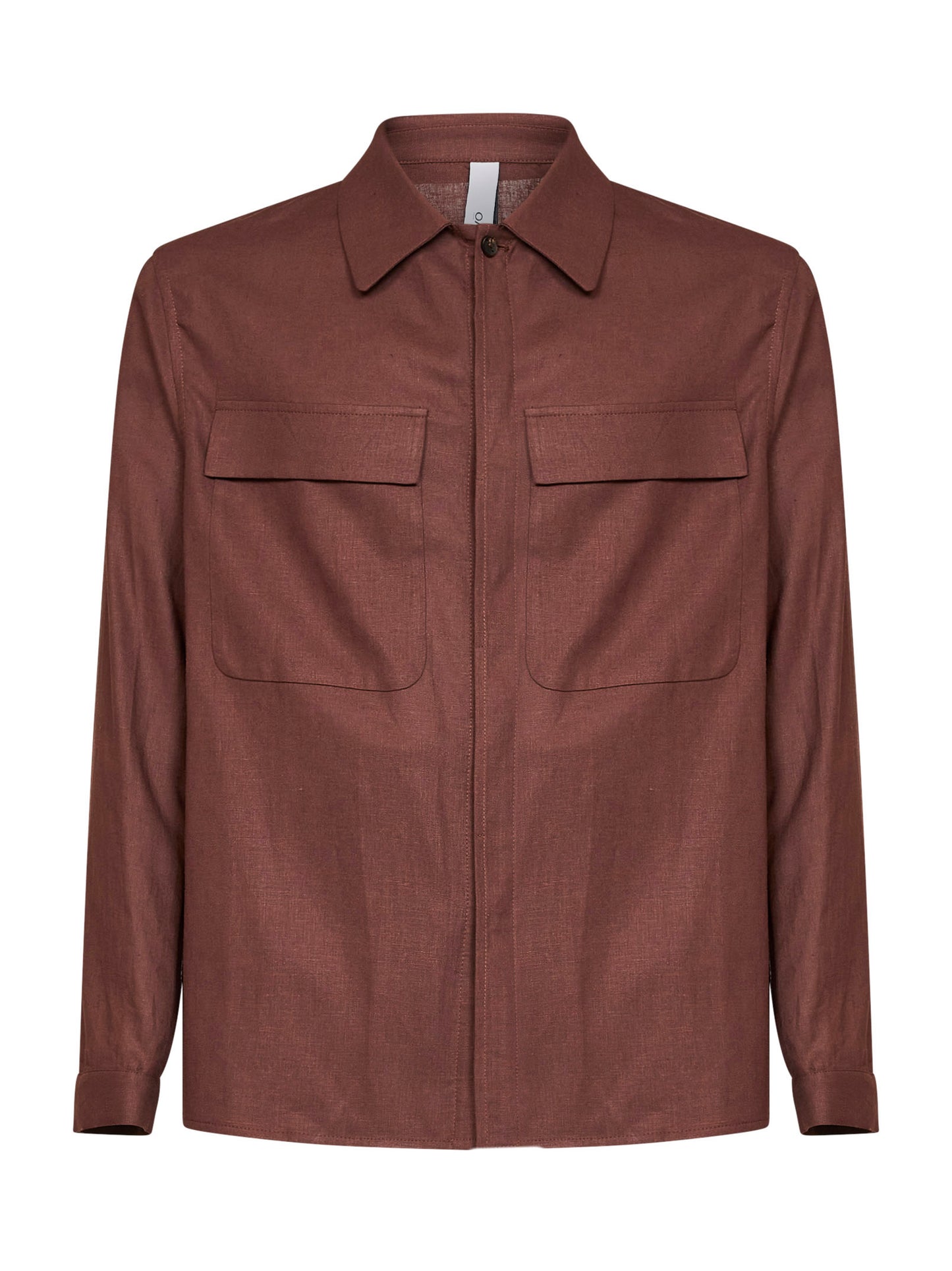 Overshirt Specchiolla in misto lino marrone chiaro