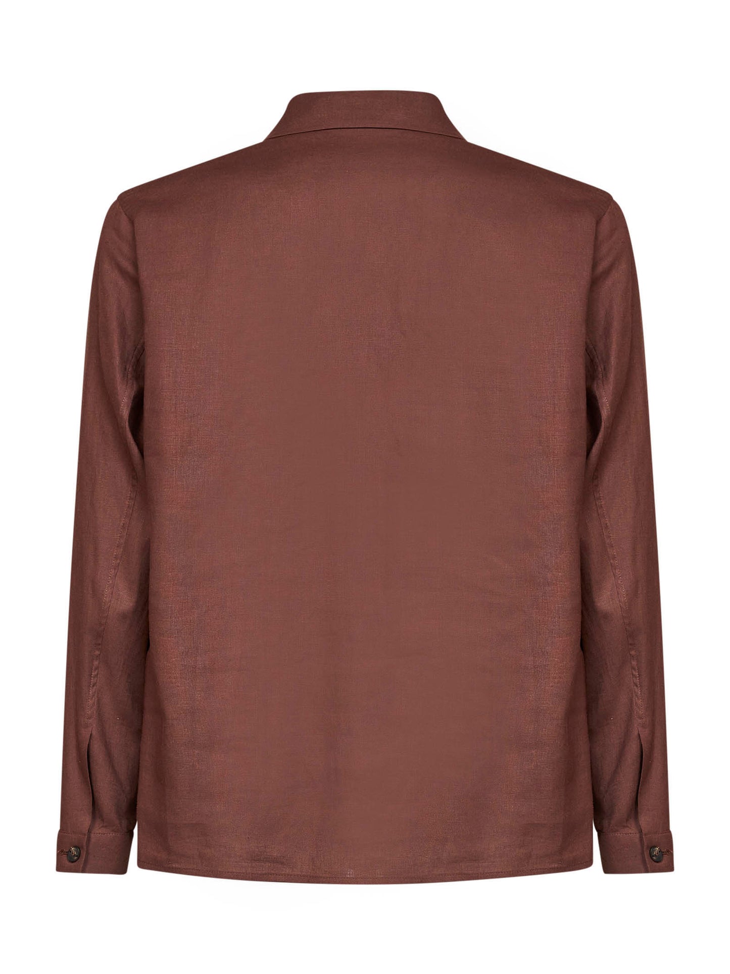 Overshirt Specchiolla in misto lino marrone chiaro