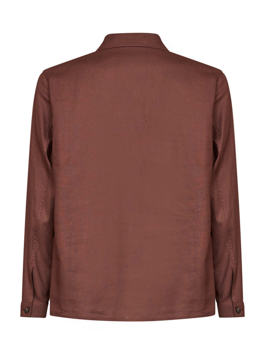 Light brown linen blend Specchiolla overshirt