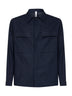 Overshirt Specchiolla in misto lino blu