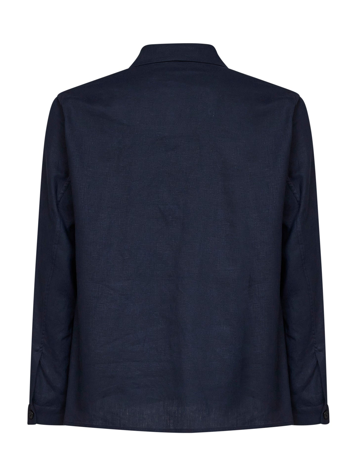 Overshirt Specchiolla in misto lino blu