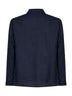 Overshirt Specchiolla in misto lino blu