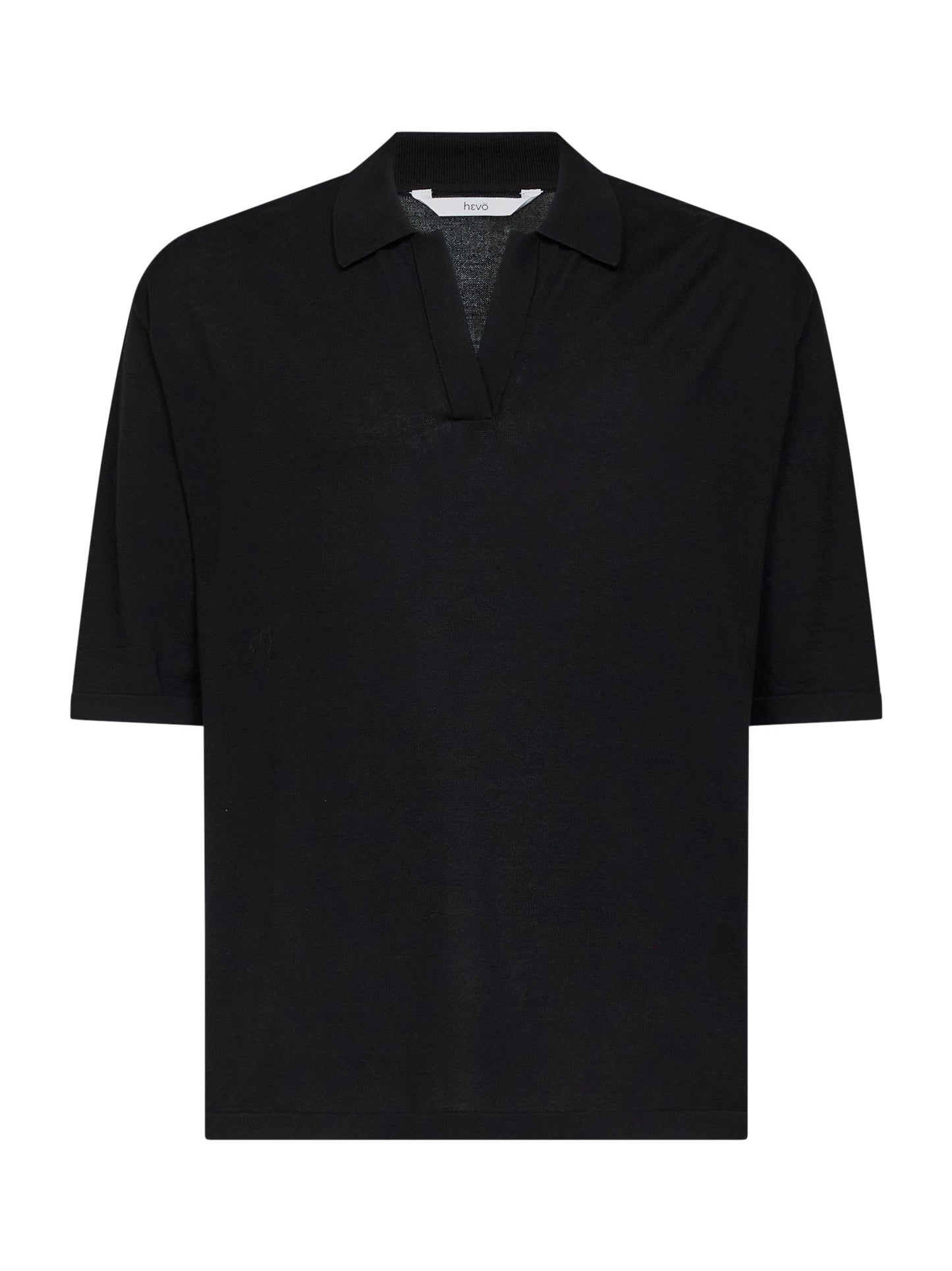 Polo oversize Taranto in maglia di cotone nero