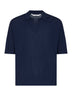 Blue cotton knit Taranto oversized polo shirt