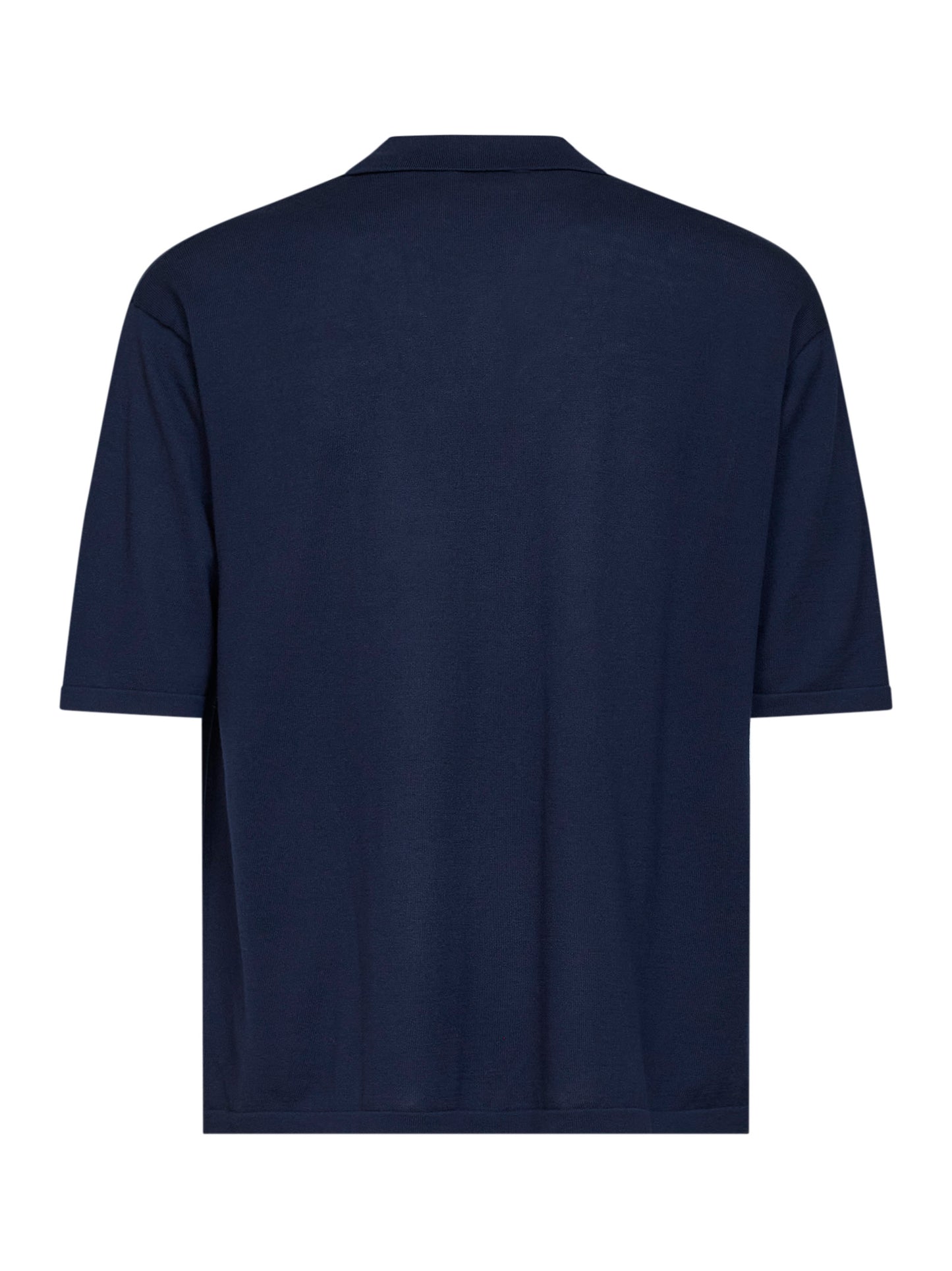 Blue cotton knit Taranto oversized polo shirt