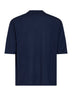 Blue cotton knit Taranto oversized polo shirt