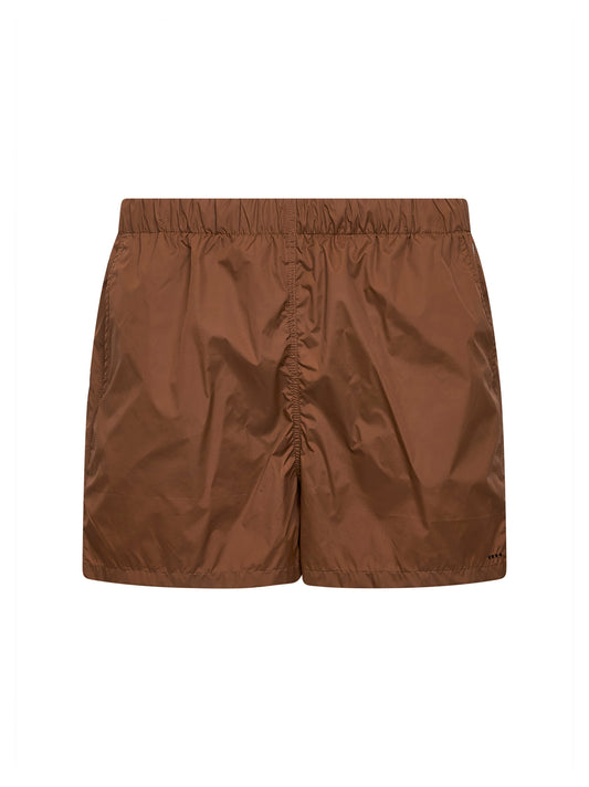 Shorts da mare Torre Guaceto in nylon marrone