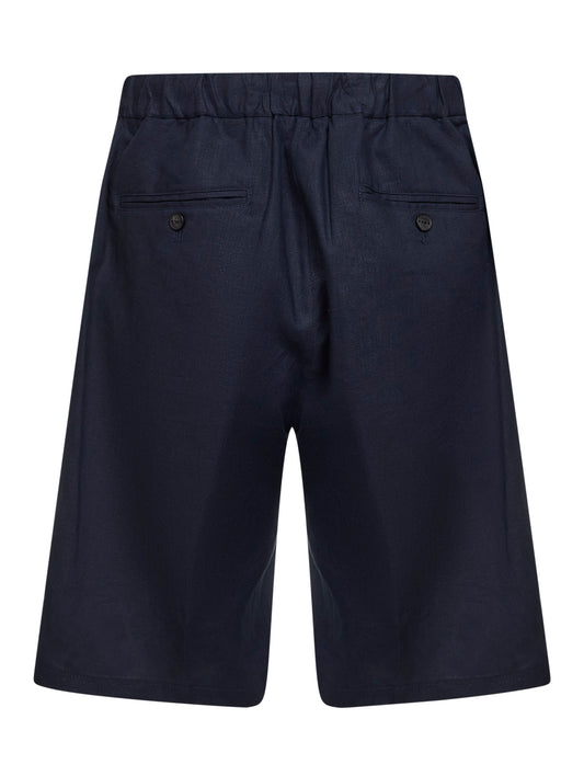 Bermuda Torre Lapillo in misto lino blu navy