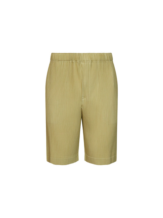 Agave cream green COLOR PLEATS 2 Bermuda shorts