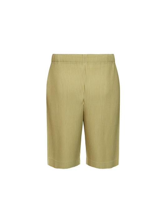 Agave cream green COLOR PLEATS 2 Bermuda shorts