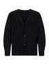 Black pleated fabric cardigan