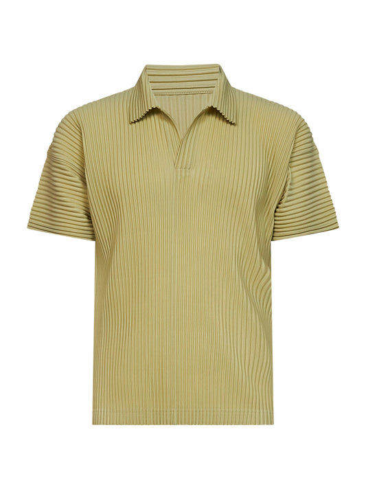 Agave cream green COLOR PLEATS 2 polo shirt
