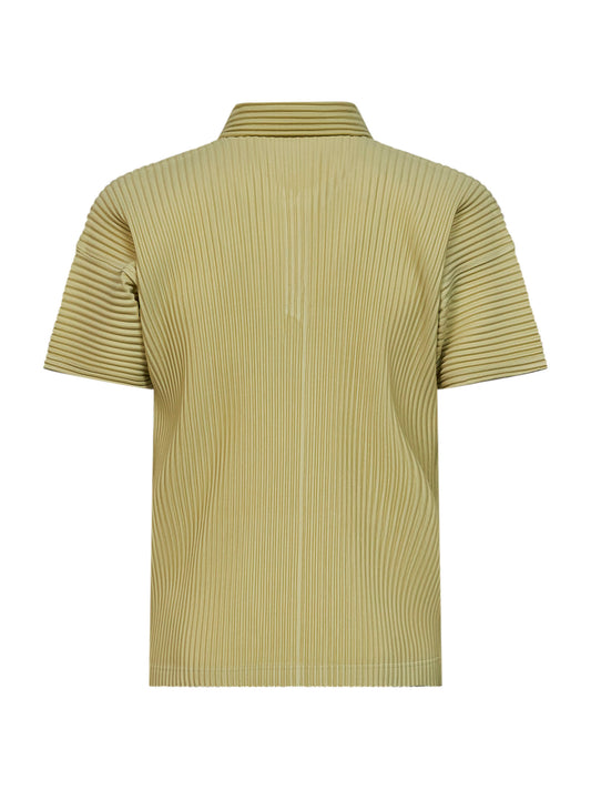 Agave cream green COLOR PLEATS 2 polo shirt