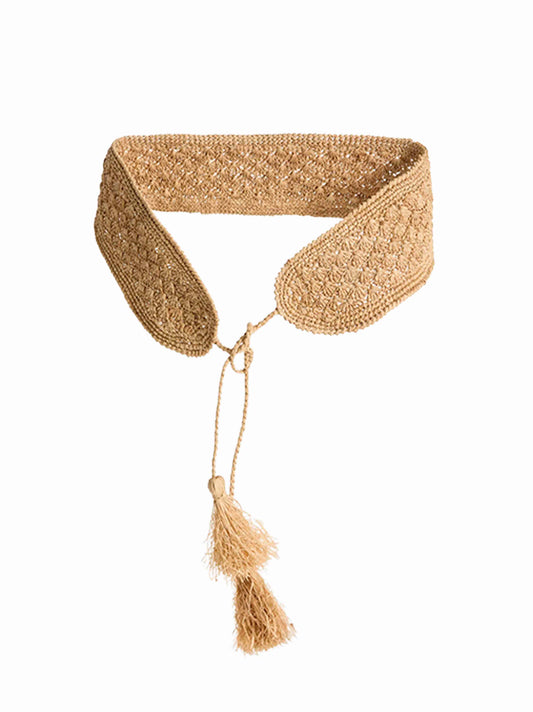 Tea crocheted raffia BIKA belt