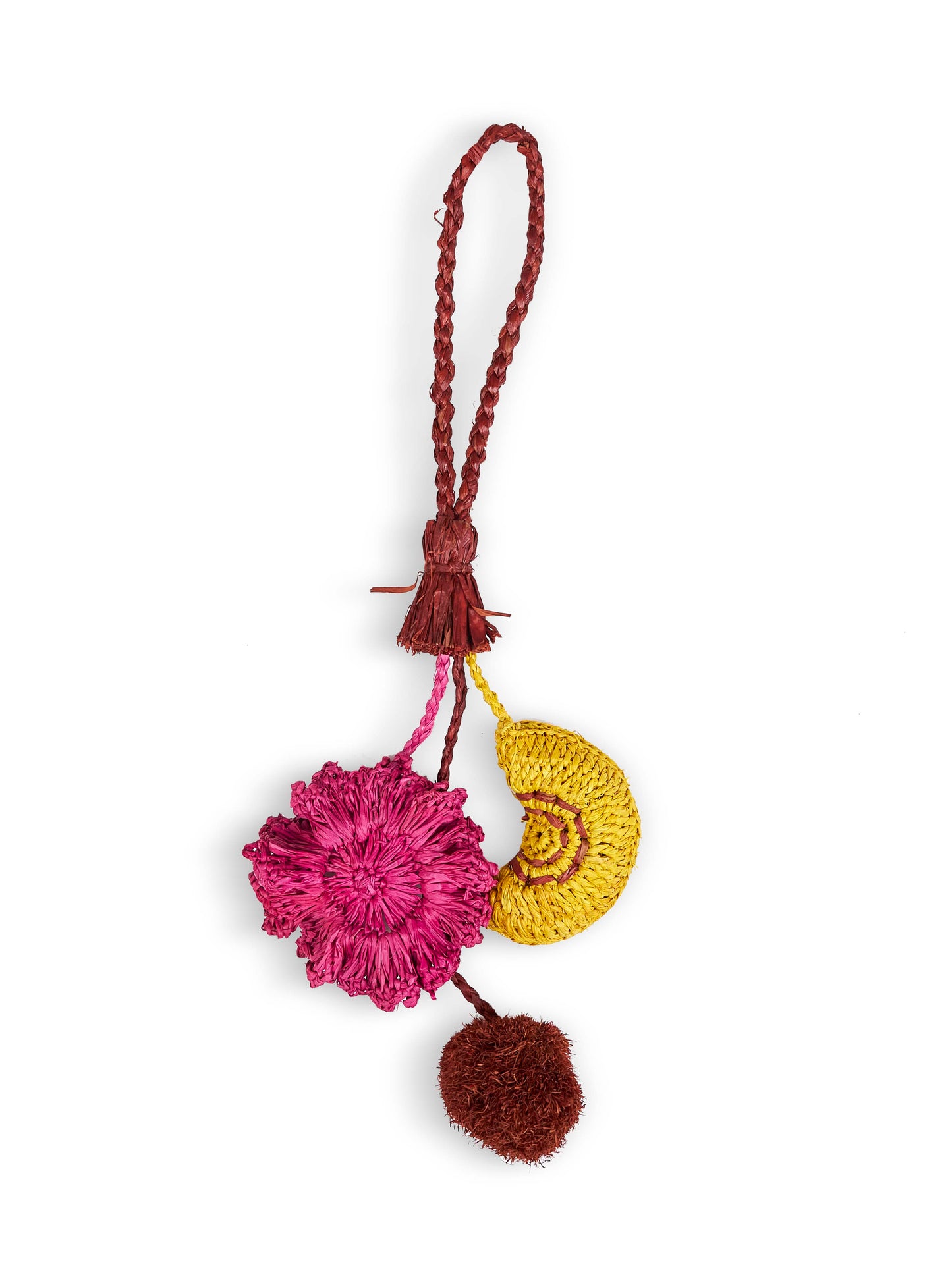Raffia SHELL bag charm