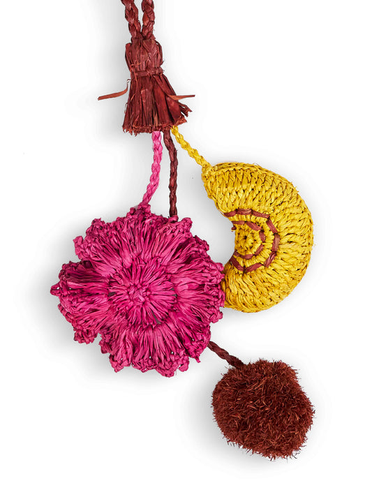 Charm per borse SHELL in rafia
