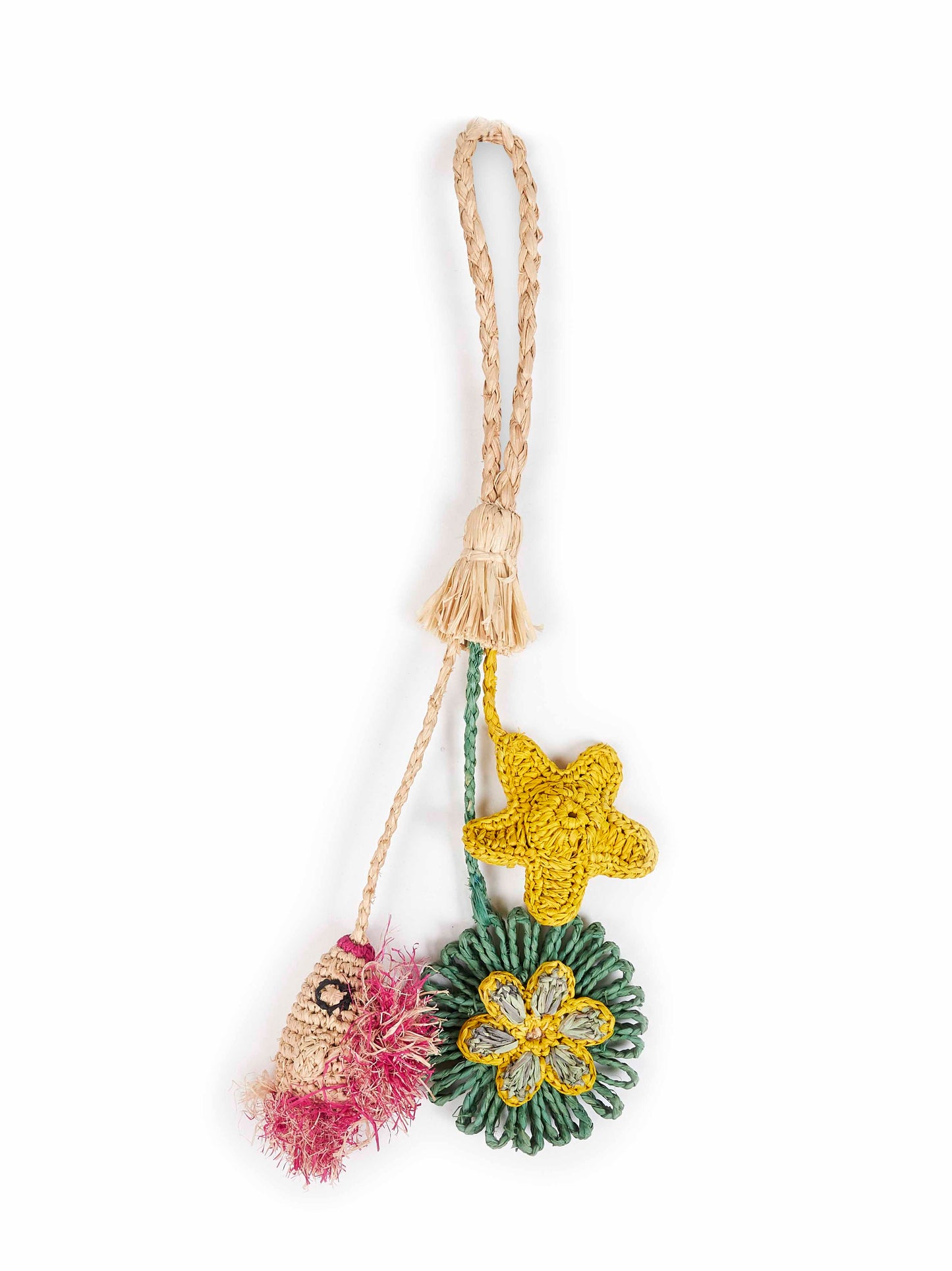 Raffia STARFISH bag charm