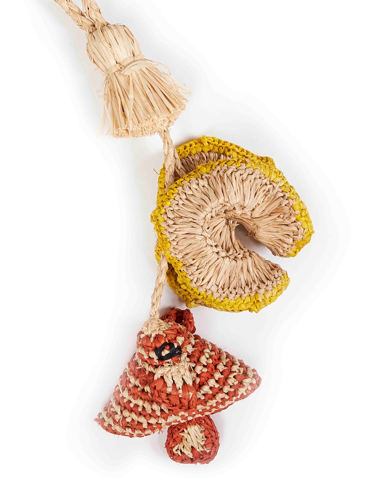 Raffia STRIPY bag charm