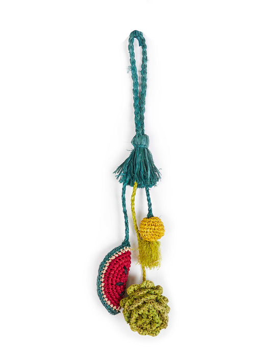 Charm per borse WATERMELON in rafia