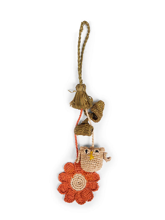 Charm per borse WHITEOWL in rafia