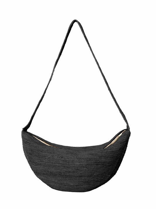 Black LUNA croissant crossbody bag