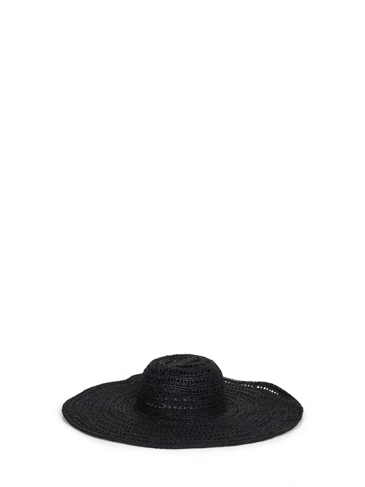 Black raffia MIARO floppy beach hat