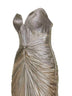 Beige silk metallic tulle Cleopatra column long dress