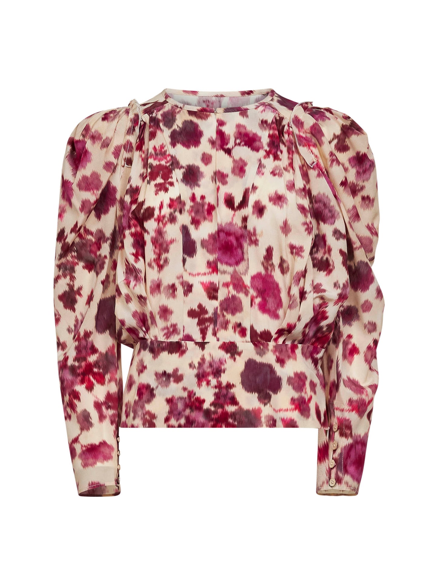 Pink printed stretch silk Zarga top