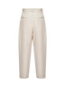 Ecru fluid crêpe Janice carrot-fit trousers