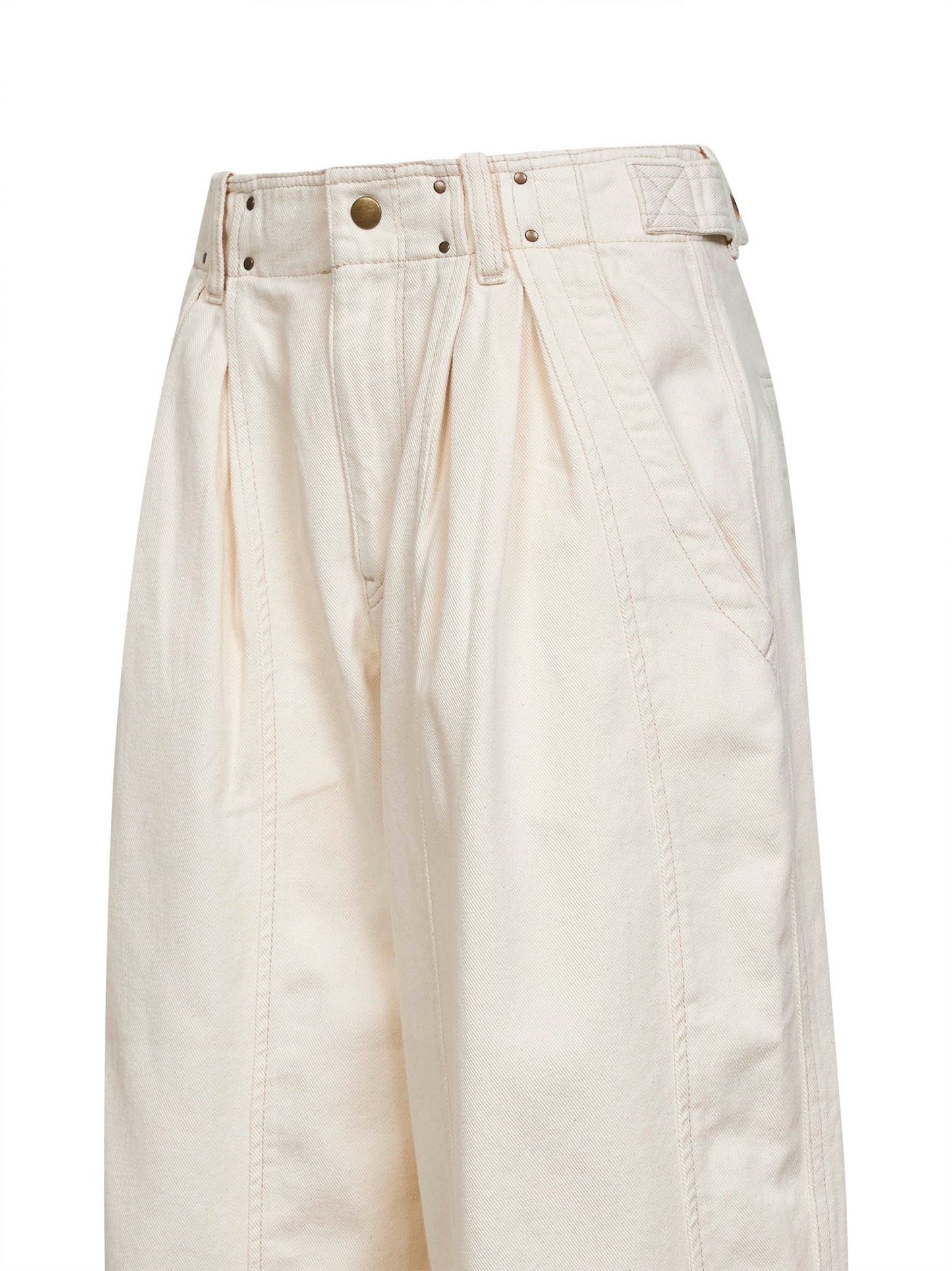 Pantaloni workwear Ireme in denim ecrù