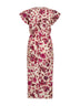 Pink printed stretch silk Terenae midi dress