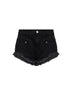 Black cotton denim Eneidala mini shorts