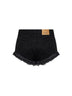 Black cotton denim Eneidala mini shorts