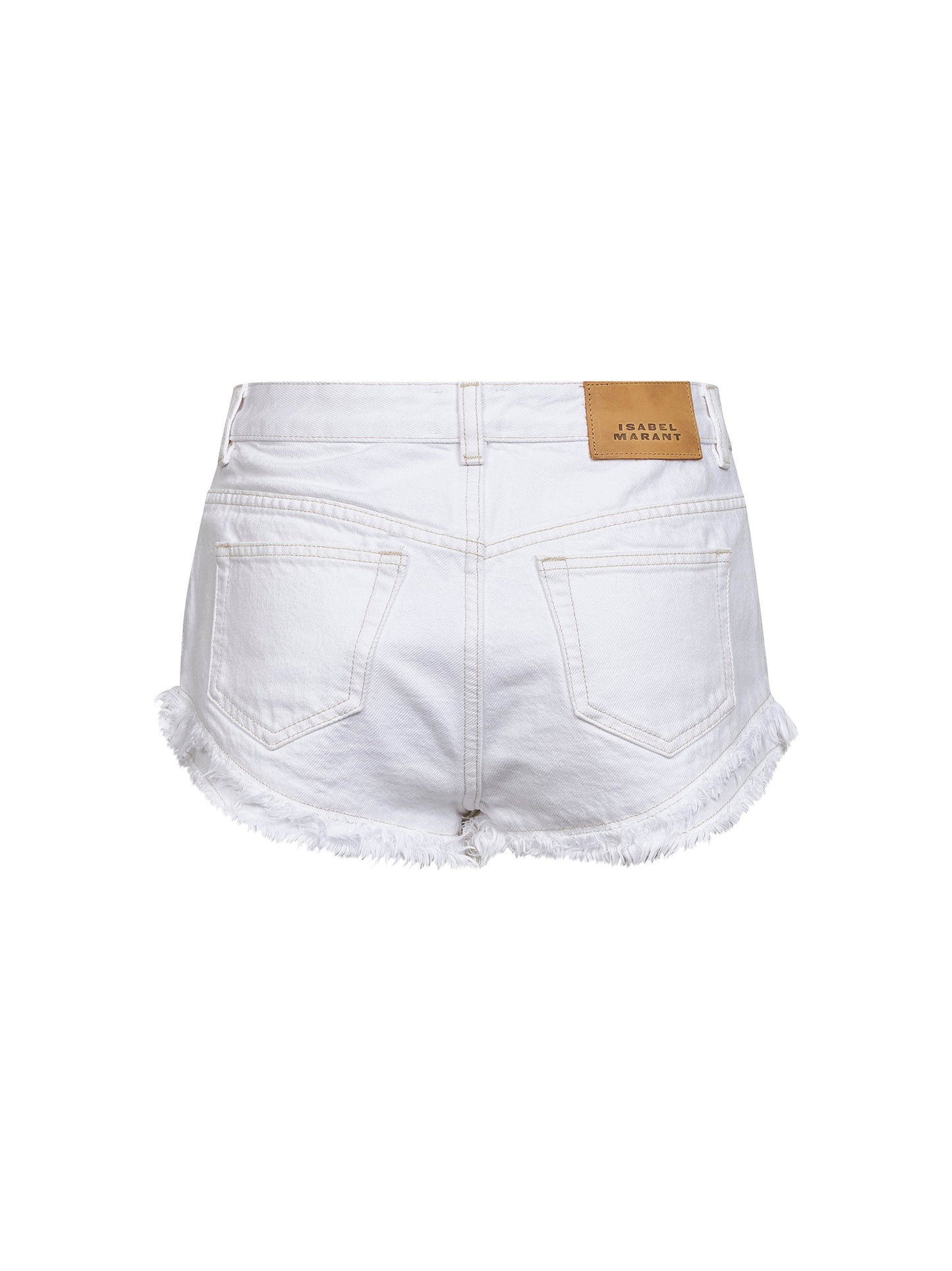 White cotton denim Eneidala mini shorts