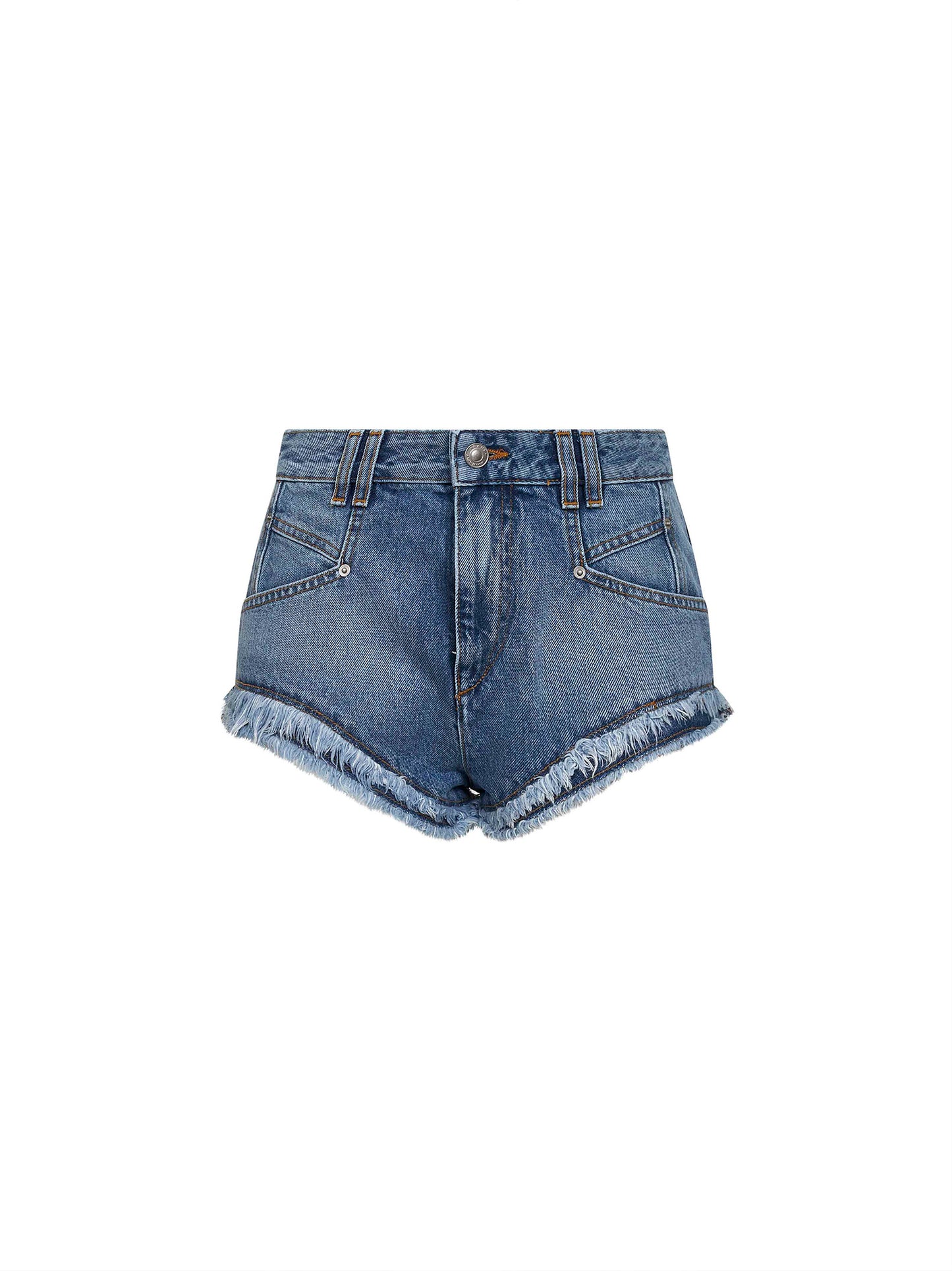 Light blue cotton denim Eneidala mini shorts