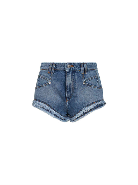 Light blue cotton denim Eneidala mini shorts