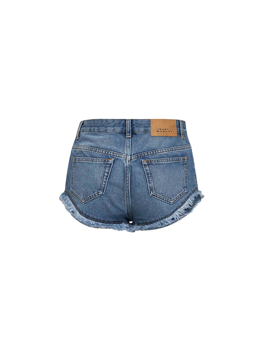 Light blue cotton denim Eneidala mini shorts