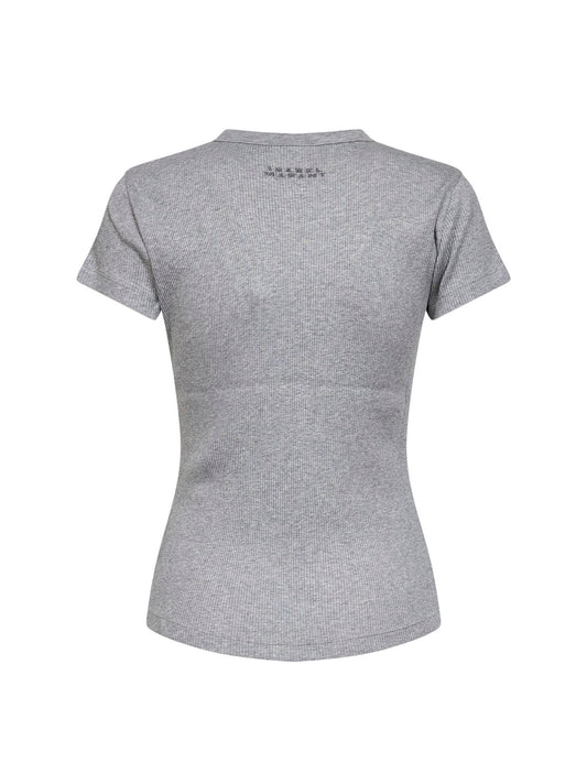 Grey ribbed cotton Taomi T-shirt