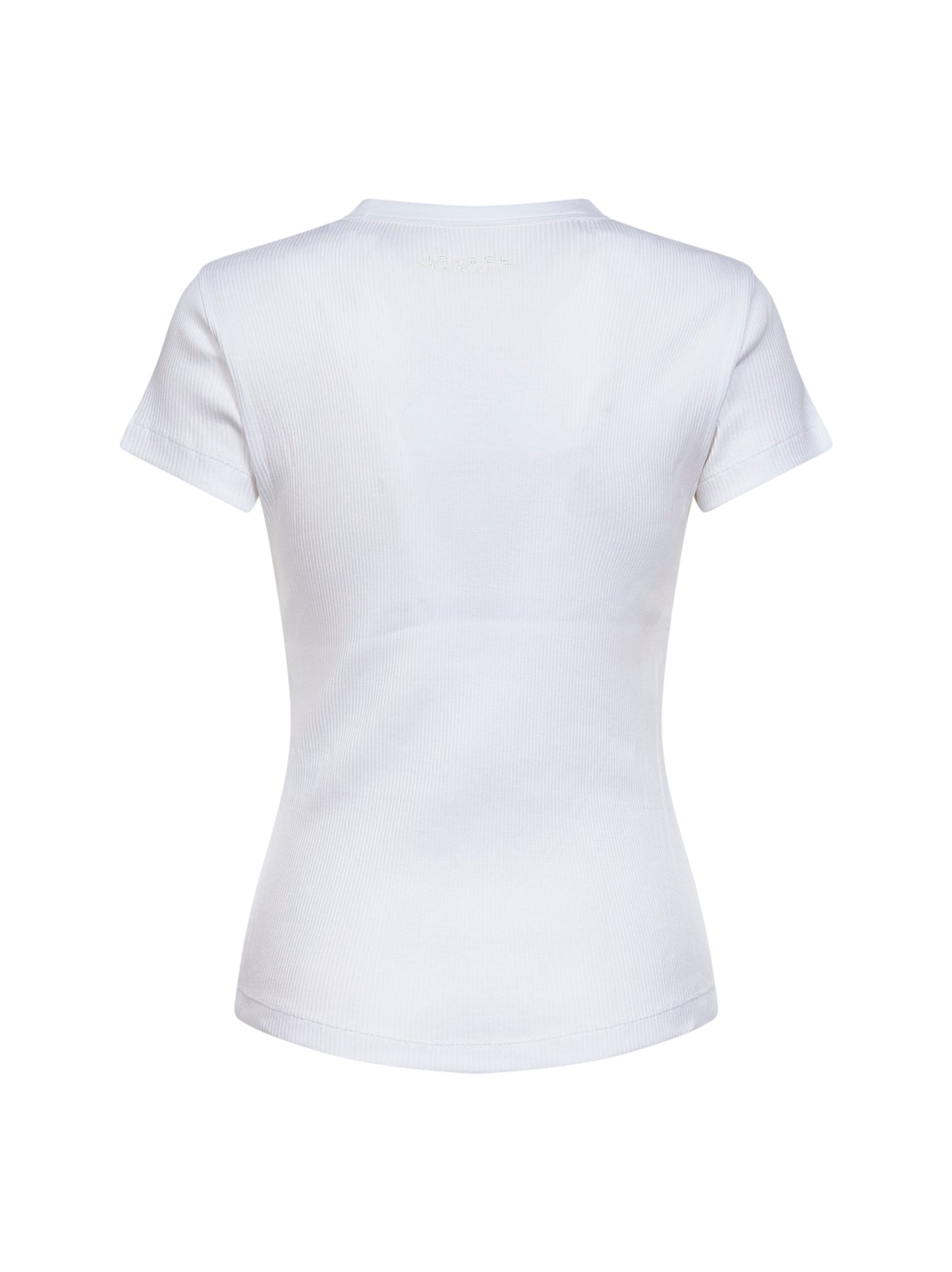 T-shirt Taomi in cotone a costine bianco