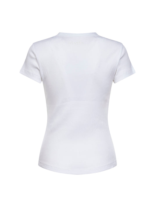 White ribbed cotton Taomi T-shirt